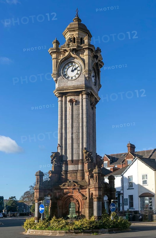 Miles Memorial Clock Tower, Queen Street, Exeter city centre, Devon, England, UK erected 1897