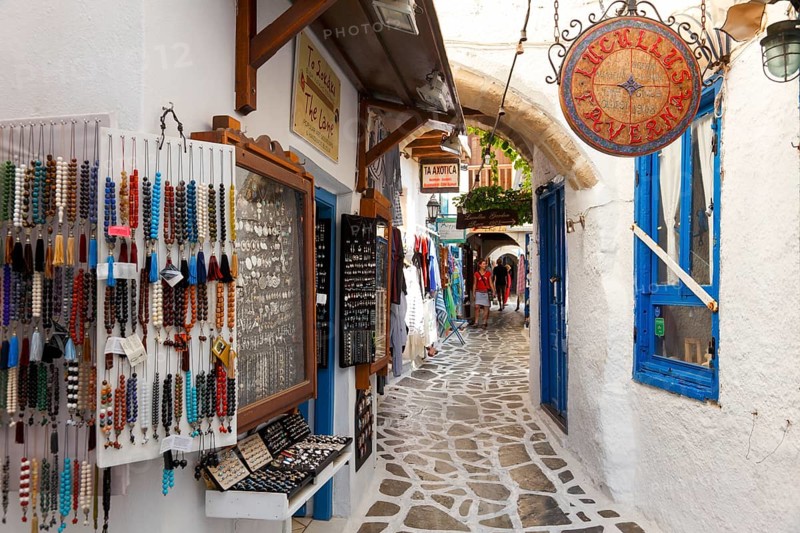 Alley in the old town of Naxos, Cyclades, Greece
