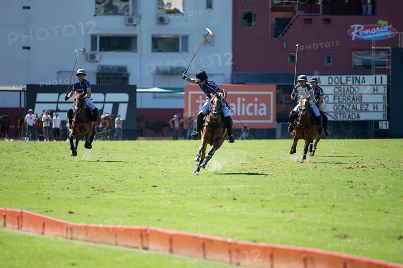 Scene at the 132nd Argentinean Open Polo Championship (Spanish 132nd Abierto Argentino de Polo de Palermo) in the Polo Stadium playing between La Hache Cria y Polo and La Dolfina 2 in Buenos Aires, Argentina