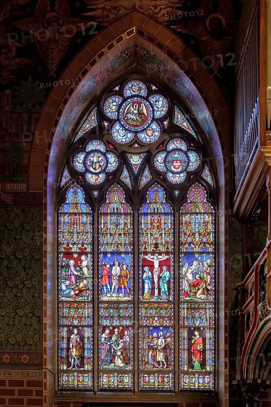Holy Blood chapel, Figurative stained-glass window, Bruges, Belgium