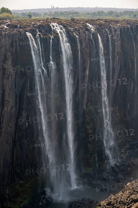 Water plunges into the depths, Victoria Falls and Gorge, Zimbabwe