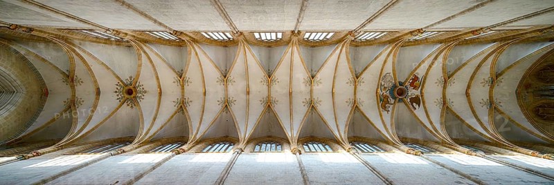 Interior photo, vaulted ceiling, church ceiling, central nave, interior view, Cathedral of Our Lady in Ulm, Ulm Münster, Ulm, Baden-Württemberg, Germany