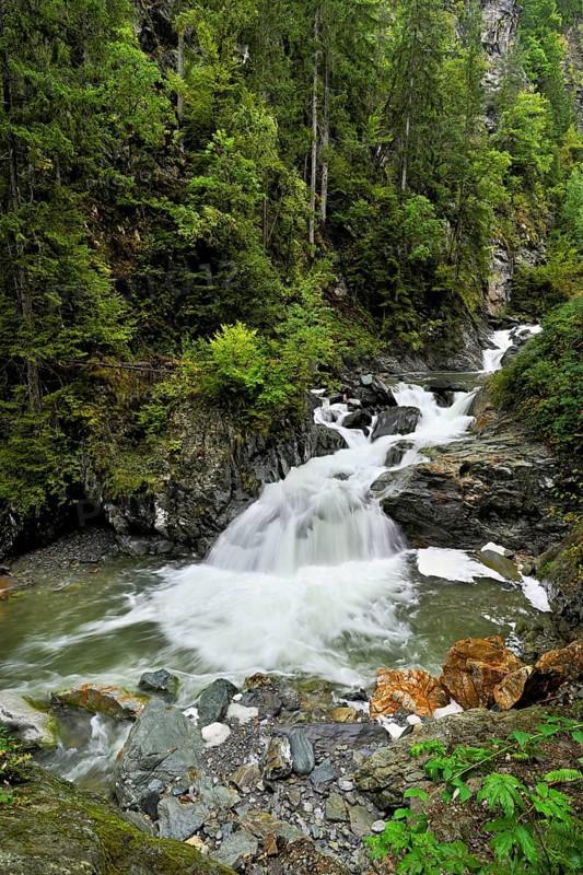 Diosaz mountain river in the gorge, Gorges de la Diosaz, Les Houches, Chamonix-Mont-Blanc, Haute-Savoie, France