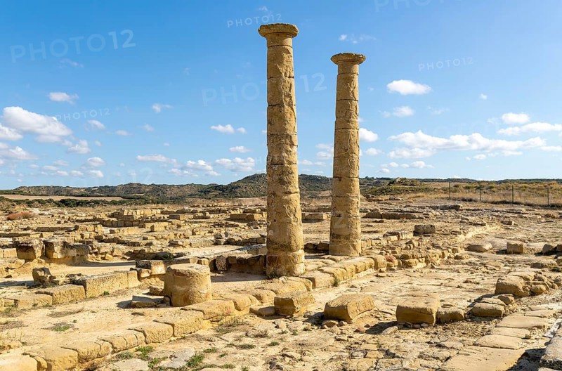 Yacimiento romano de los Bañales, Roman archaeological site of Los Banales, near Layana, Zaragoza province, Aragon, Spain