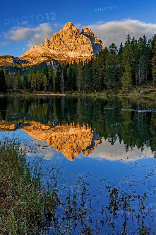 Mountain lake, mountains, reflection, sunny, evening light, Lake Antorno, Lake Antorno, Three Peaks, Dolomites, Italy