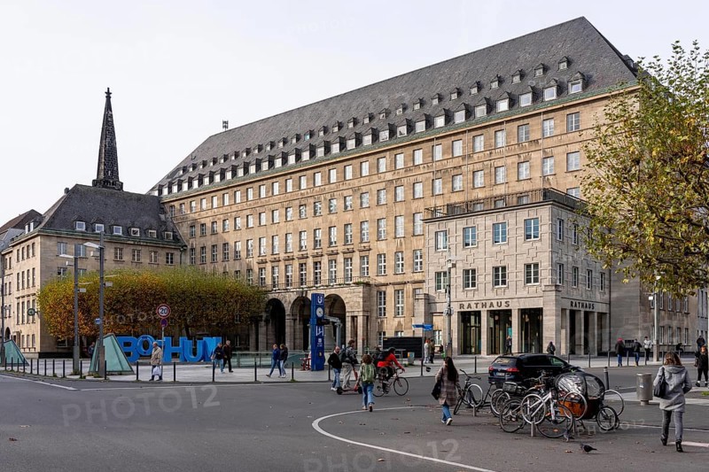Photo spot with Bochum lettering in front of Bochum City Hall, North Rhine-Westphalia, Germany