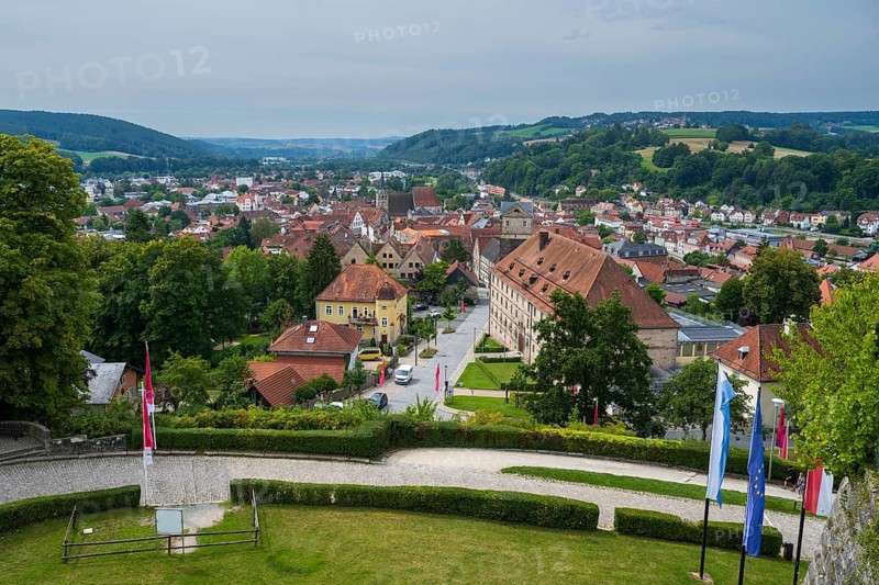 View of the city from Rosenberg Fortress, Upper Franconia, Franconia, Bavaria, Germany