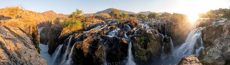 Epupa Falls, sunset at Epupa Waterfalls, Kaokoveld, Namibia