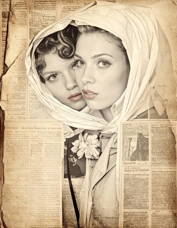 Grunge old public newspaper, texture background wallpaper illustration, vintage tattered yellow press news, AI generated