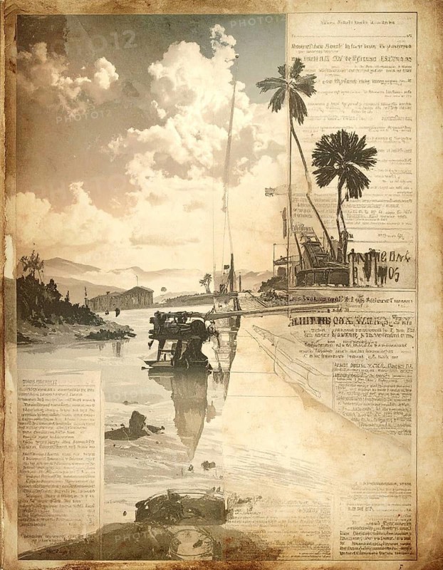 Grunge old public newspaper, texture background wallpaper illustration, vintage tattered yellow press news, AI generated