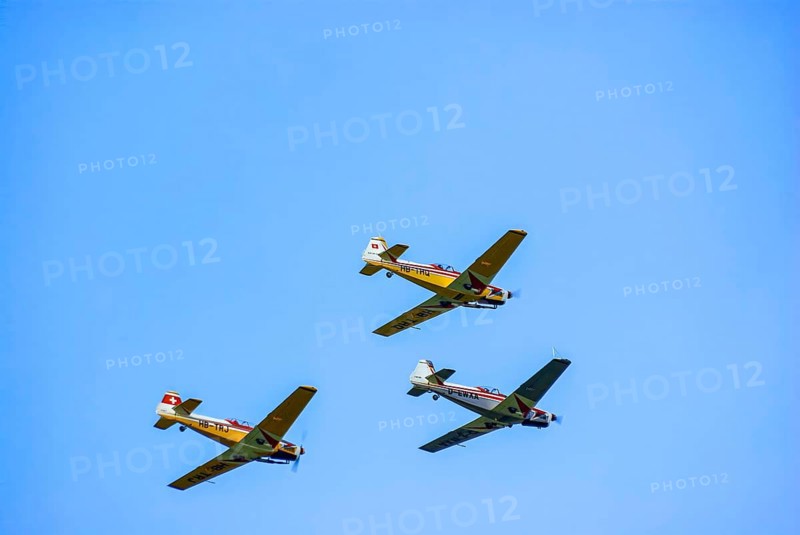 Moravan Zlin Z-526 aeroplane during an aerobatic display at the Rossfeld airfield in Metzingen-Glems, Baden-Württemberg, Germany, for editorial use only
