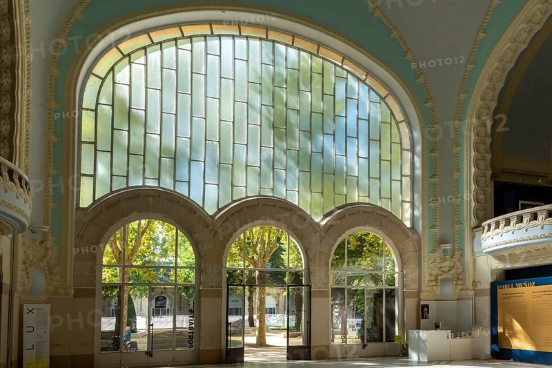 Vichy, listed as World Heritage by UNESCO. Thermal spa, the neo-Moorish Centre Thermal des Domes, Allier, Auvergne Rhone Alpes, France