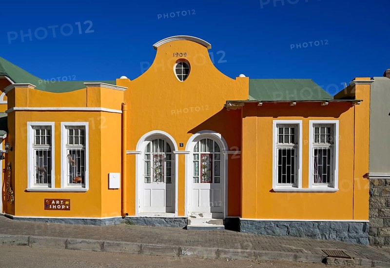 Colonial house facade in the Bergstraße, Lüderitz, Karas region, Namibia