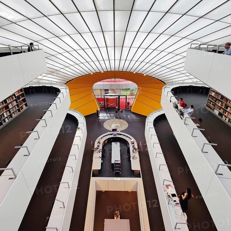 Philologische Bibliothek der Freien Universität Berlin, auch Berlin Brain genannt weil das Gebäude wie ein menschlicher Schädel geformt ist, Deutschland