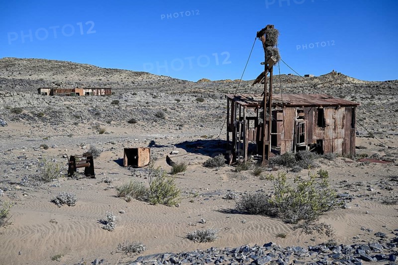 Ruinen der ehemaligen Diamantenstadt Pomona in der Wüste, Diamentensperrgebiet, bei Lüderitz, Region Karas, Namibia
