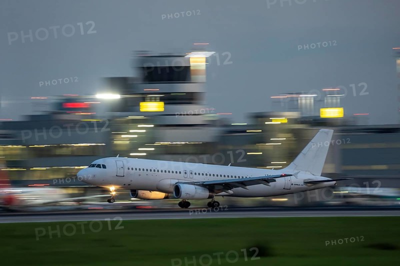 Eurowings Airbus lands at Düsseldorf Airport, North Rhine-Westphalia, Germany