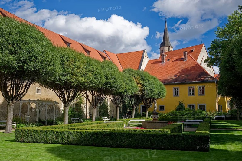Monastery garden of the former Franciscan monastery in Cheb, Cheb, Eger, Egerland, Bohemia, Czech Republic, Czech Republic