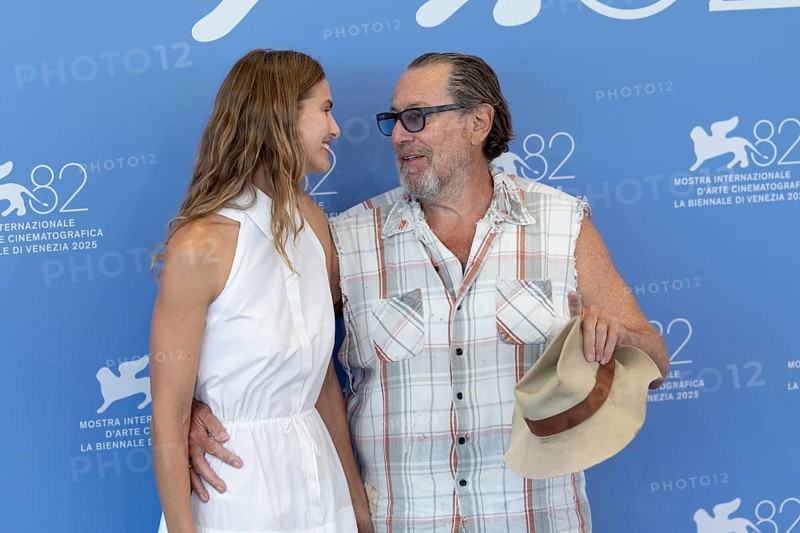 Venice, Italy - 3 September 2025: Louise Kugelberg and Julian Schnabel during the Photo Call of - In the Hand of Dante - during the 82nd Venice International Film Festival
