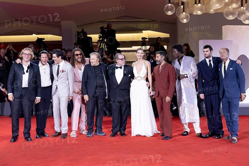 Venice, Italy - 3 September 2025: Jason Momoa, Louis Cancelmi, Oscar Isaac, Franco Nero and Duke Nicholson and Benjamin Clementine during the Red Carpet of - Cartier Glory To The Filmmaker Award 2025 and In the Hand of Dante - during the 82nd Venice International Film Festival