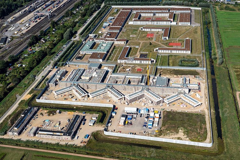 JVA Billwerder Neubau, Europe, Germany, Hamburg, Billwerder, JVAB, JVA, prison, jail, enforcement, replacement, correctional facility, Vierlande, law, justice, correctional facility, crime, aerial view, aerial photograph, aerial view, police, law, security, punishment, law enforcement, crime, crime fighting, top view, aerial view, aerial view, aerial photograph, aerial view, bird's eye view, overview, overview, air, upwind aerial photographs, new building