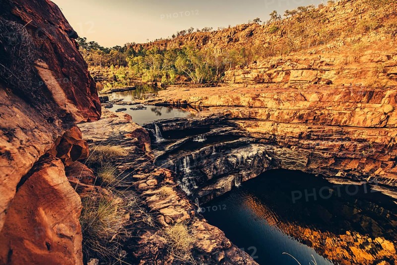 Bell Gorge, The Kimberleys, waterfall, sunrise in the outback, Australia
