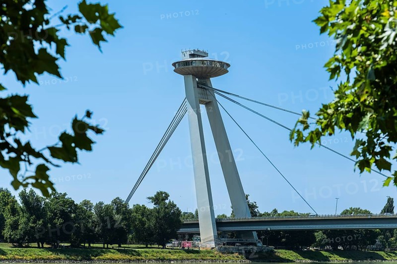 UFO Tower on the Bridge of Slovakian Resistance in Bratislava, Slovakia