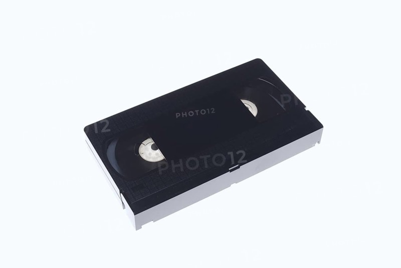 VHS cassette, video cassette on white background