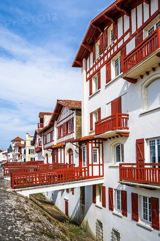 Beach and seaside in Saint-Jean-de-Luz, Nouvelle-Aquitaine, Pyrenees-Atlantiques, France