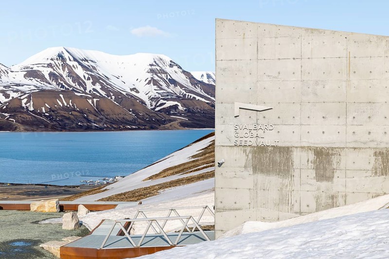 Svalbard Global Seed Vault, Snow Mountain, Longyearbyen Fjord, Spitsbergen, Svalbard