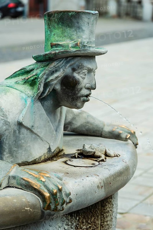 Water spirit fountain on the market square of the Capital of Culture 2026, Trencín, Slovakia