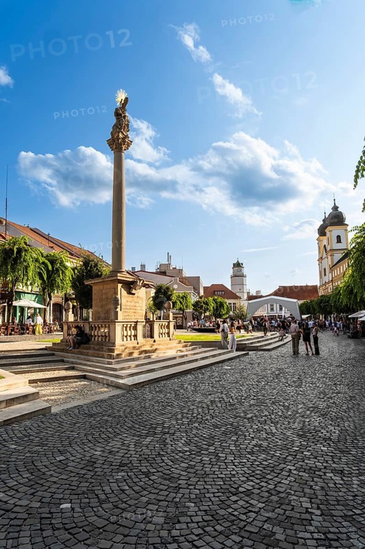 Plague column commemorating the victims of the plague column at the beginning of the 18th century, Capital of Culture 2026, Trencín, Slovakia