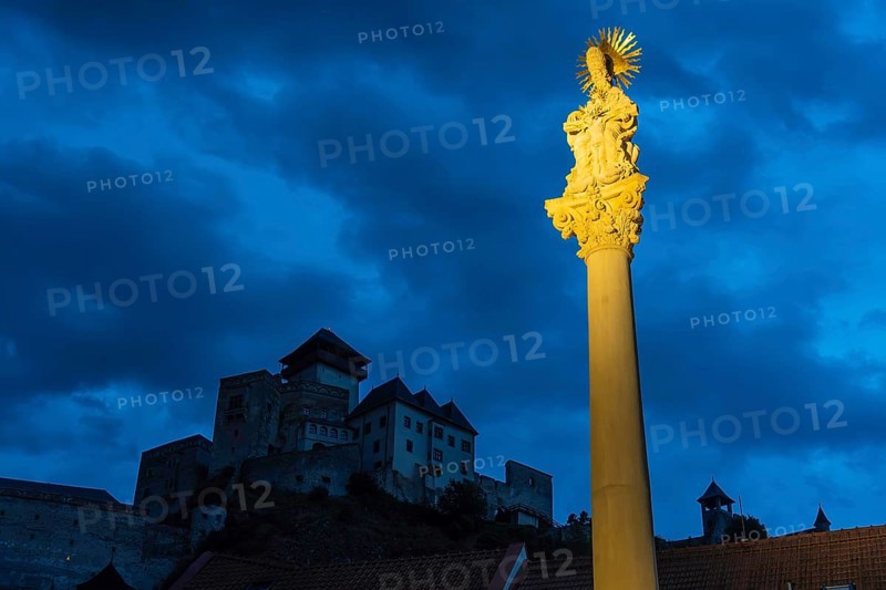 Plague column commemorating the victims of the plague column at the beginning of the 18th century, Capital of Culture 2026, Trencín, Slovakia