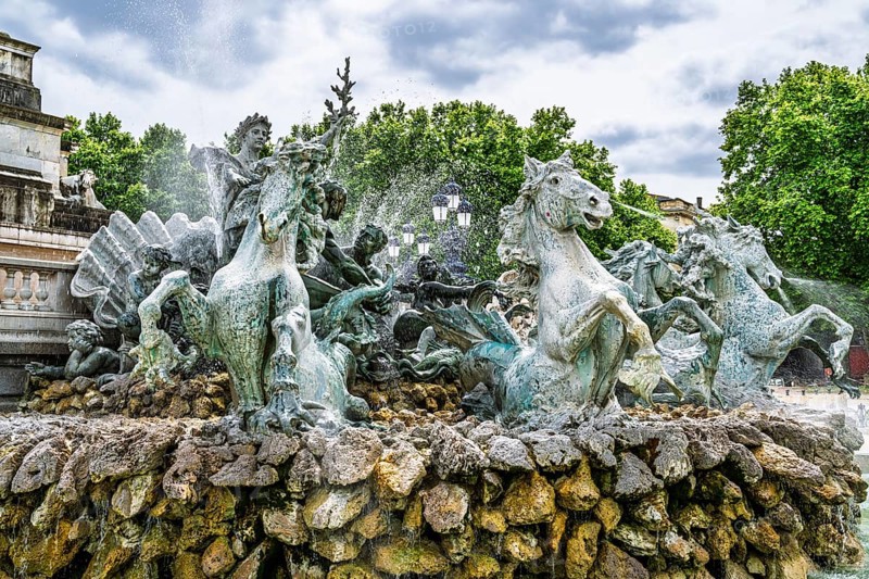 Fontaine du Char du Triomphe de la Concorde, Place des Quinconces, Bordeaux, Gironde, Nouvelle-Aquitaine, France