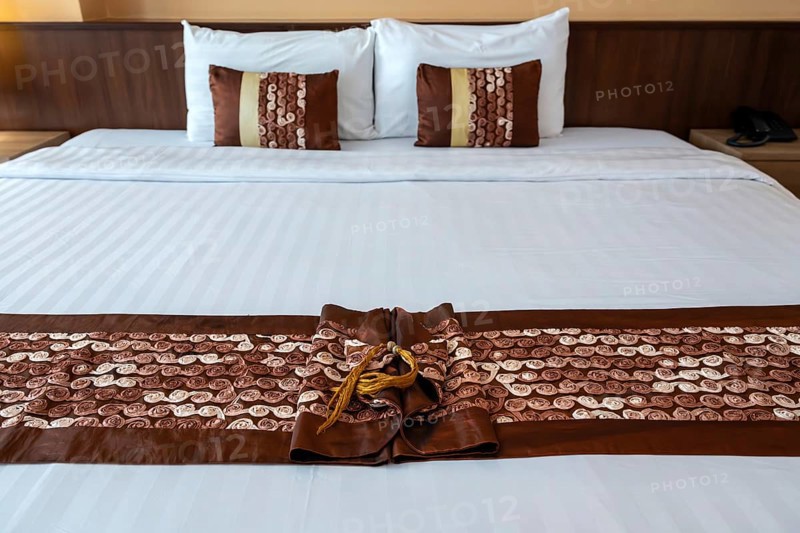 Hotel room double bed