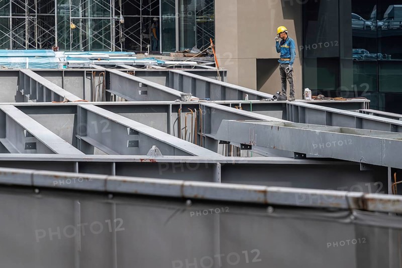 Iron girder construction worker, Bangkok, Thailand