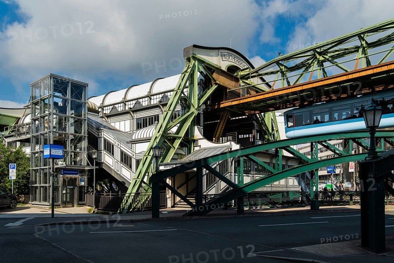 The Werther Bridge stop on the suspension railway in Wuppertal, Germany