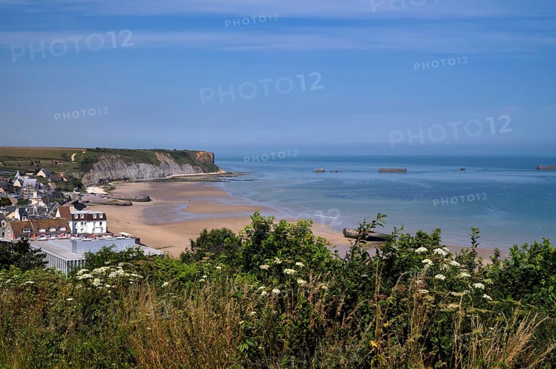 Chaos Coast, Phoenix Caissons, caissons, concrete boxes, were used in the sea as breakwaters and to form an improvised harbour, Mulberry B Harbour, Mulberry Harbour, Port Winston, Gold Beach, beach, D-Day, Operation Overlord, Arromanches-les-Bains, Normandy, Calvados, France