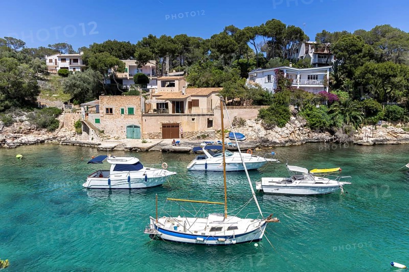 Bay of Cala Figuera on Majorca with boats holiday by the sea trip in Cala Figuera, Spain
