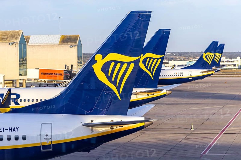 Ryanair Boeing 737 aircraft at Palma de Majorca Airport, Spain