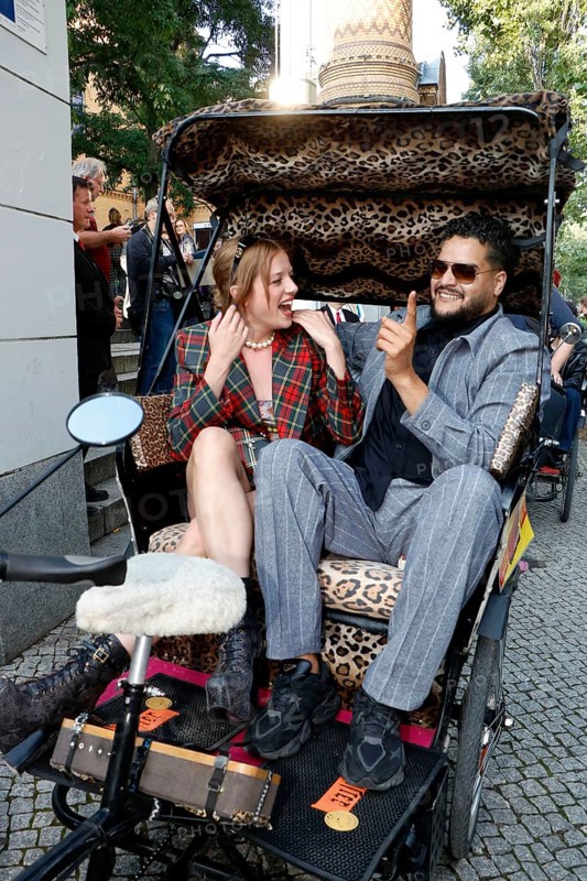 Jella Haase and Yasin el Harrouk at the #SchwarzeSchafe premiere at the cinema in the Kulturbrauerei on 15.7.2025 Berlin