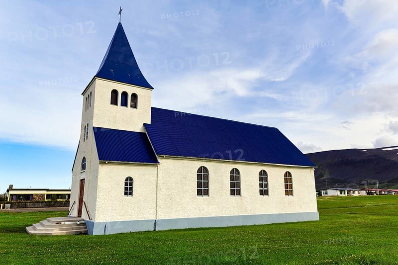Hofsoskirkja, church in Hofsos, Tröllaskagi peninsula, North Iceland, Iceland
