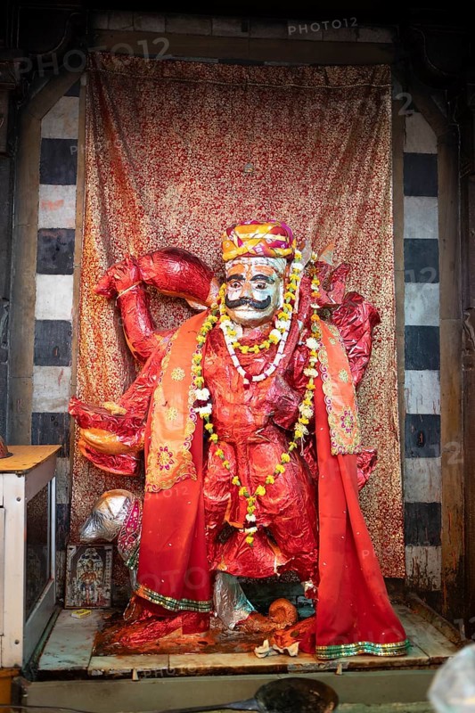 Temple guard at Sacchiya Mata Temple, Osian Temple Complex, Jodhpur, Rajasthan, India
