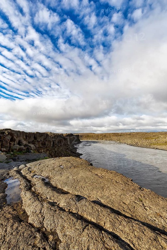 River Jökulsa a Fjöllum flows through canyon, rock formation, North Iceland, Iceland