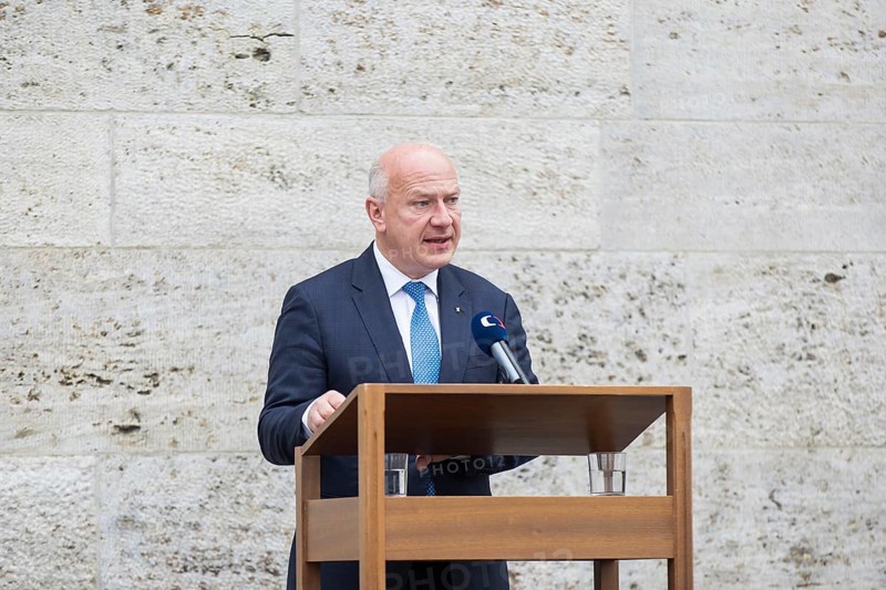 Petr Pavel (President of the Czech Republic) during a visit to the Plötzensee Memorial in Berlin on 9 July 2025. The visit was a personal wish of Mr Pavel, as of the more than 2, 800 people killed, 677 were Czechs, the second largest population group after Germans
