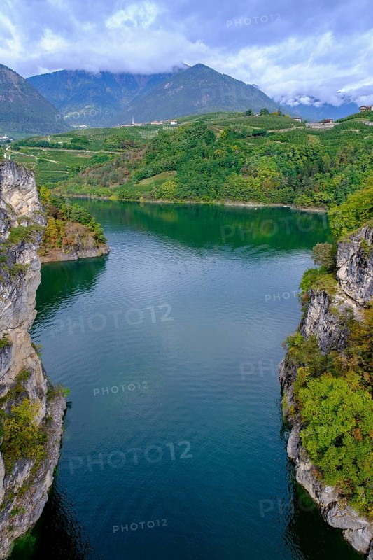 Lago di S. Giustina, from the Ponte di Castellaz, Val di Non, Trentino, Italy