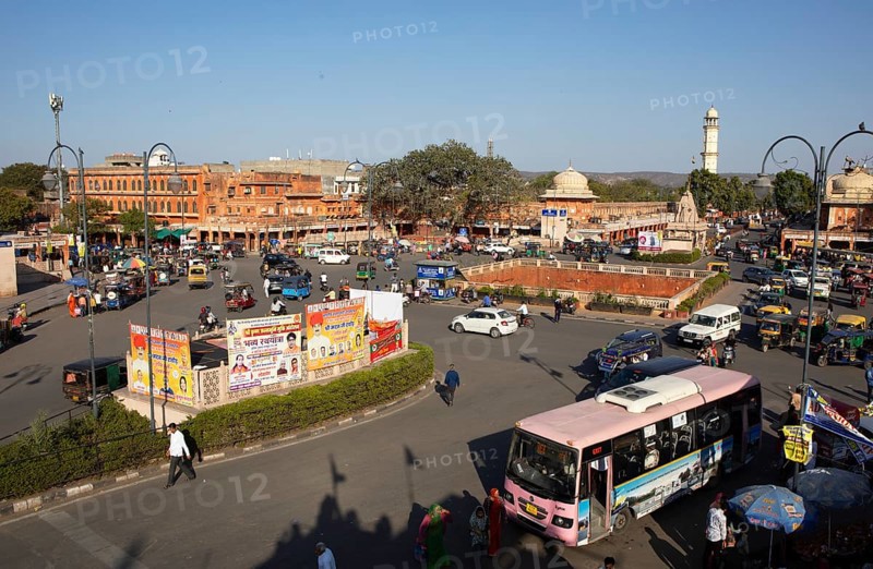 View of Chhoti Chaupar Square in the old city centre, Jaipur, Rajasthan, India