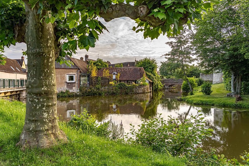 The river Loir in Alluyes, Centre-Val de Loire, France
