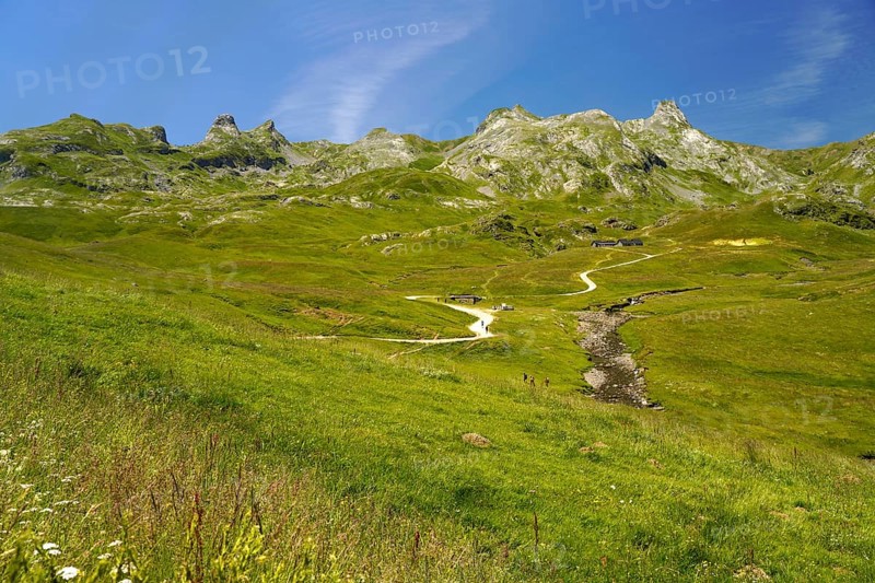 Mountain landscape of the Pyrenees near Laruns, Pyrénées-Atlantiques, France