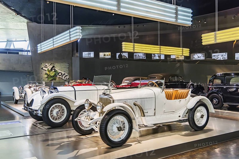 Mercedes-Benz 10-40 hp sports two-seater from 1923. The Mercedes-Benz Museum in Stuttgart presents a journey through the automotive history of the global corporation. The history of the Mercedes star begins with the first automobile in 1886. Stuttgart, Baden-Württemberg, Germany