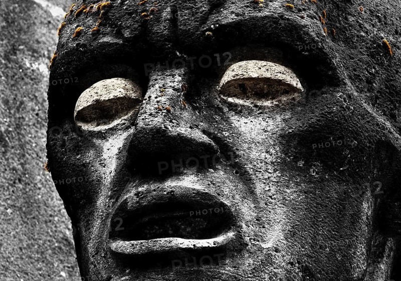 Bittermark memorial, memorial site, portrait of the tortured main figure, artist Karel Niestrath, Dortmund, Germany